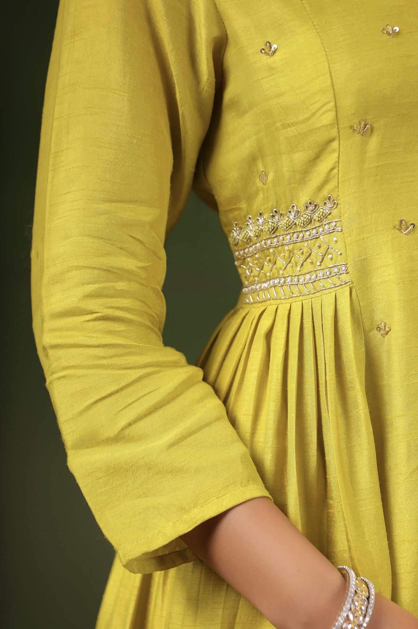 Mustard Silk Suit Set