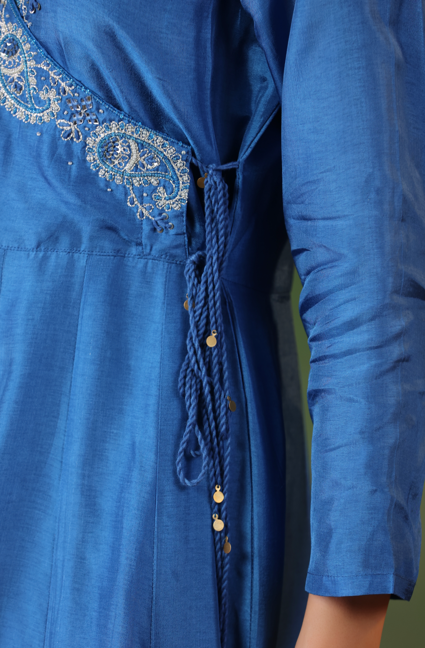 Cobalt Blue Angrakha Suit Set