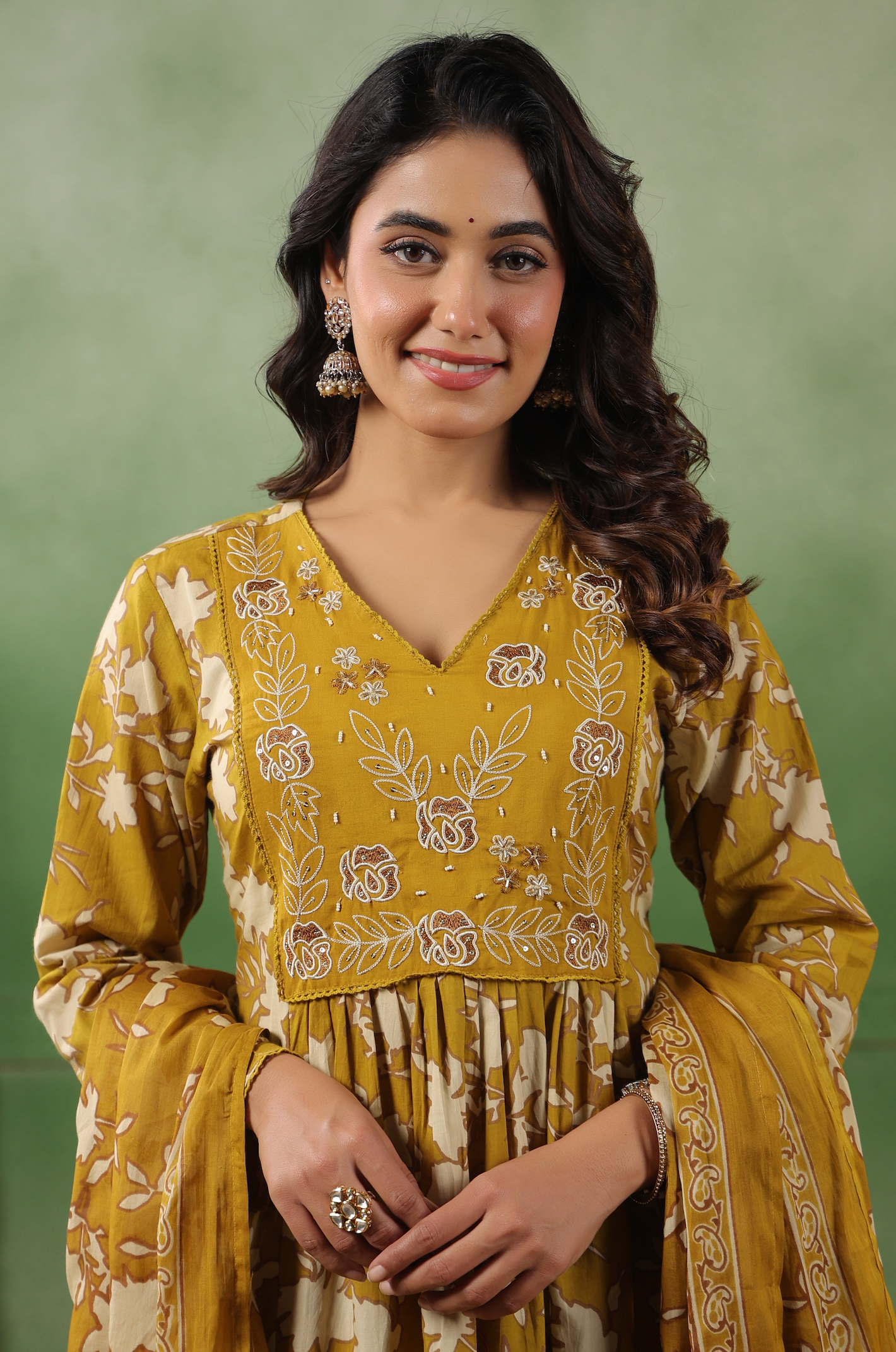 Mustard Gold Cotton Suit Set