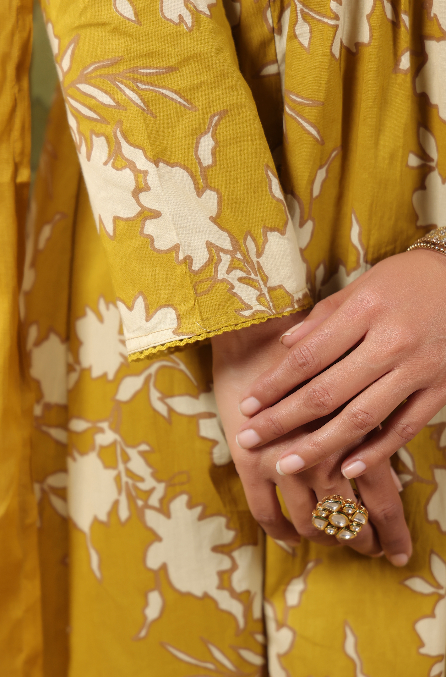 Mustard Gold Cotton Suit Set