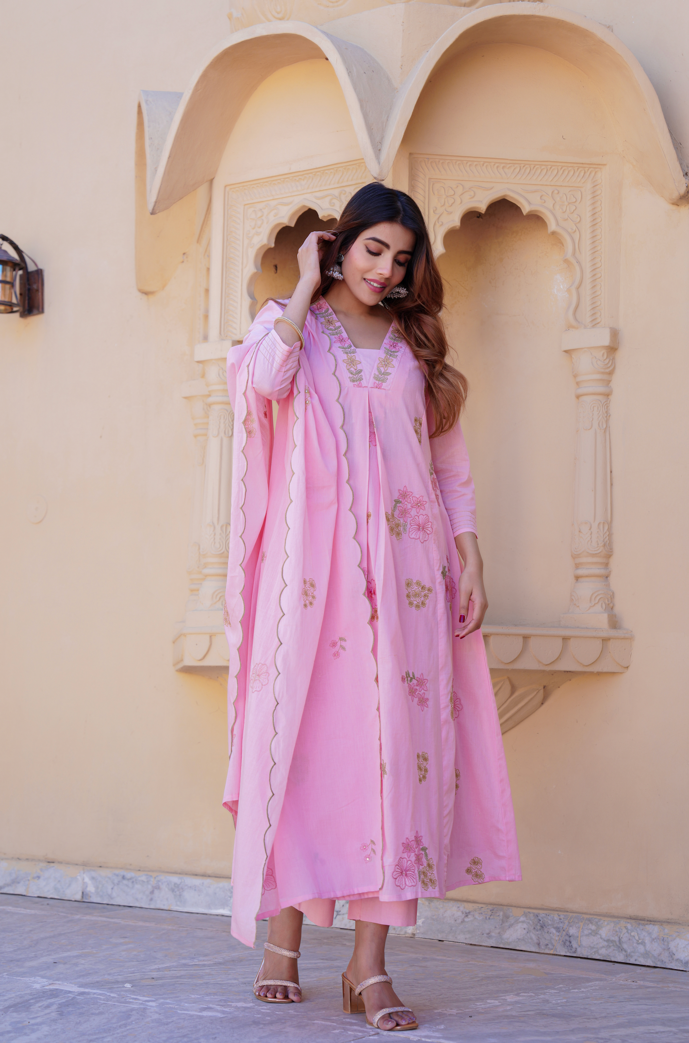Petal Pink Cotton Suit Set