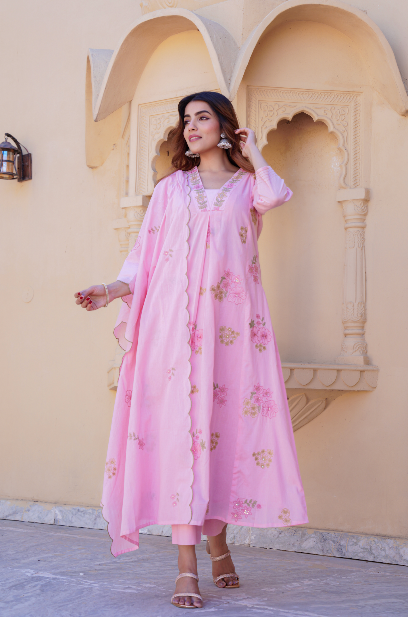 Petal Pink Cotton Suit Set
