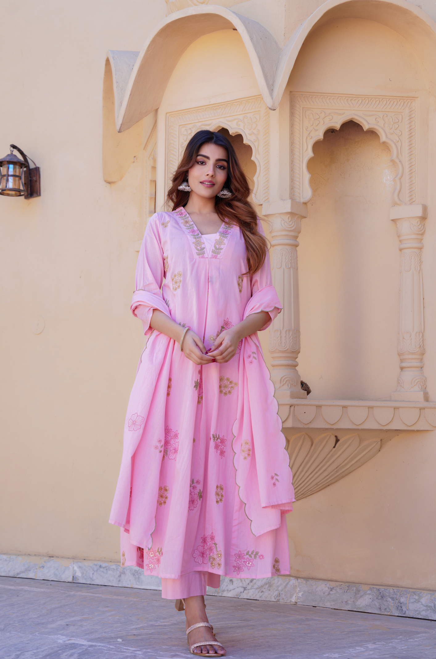 Petal Pink Cotton Suit Set