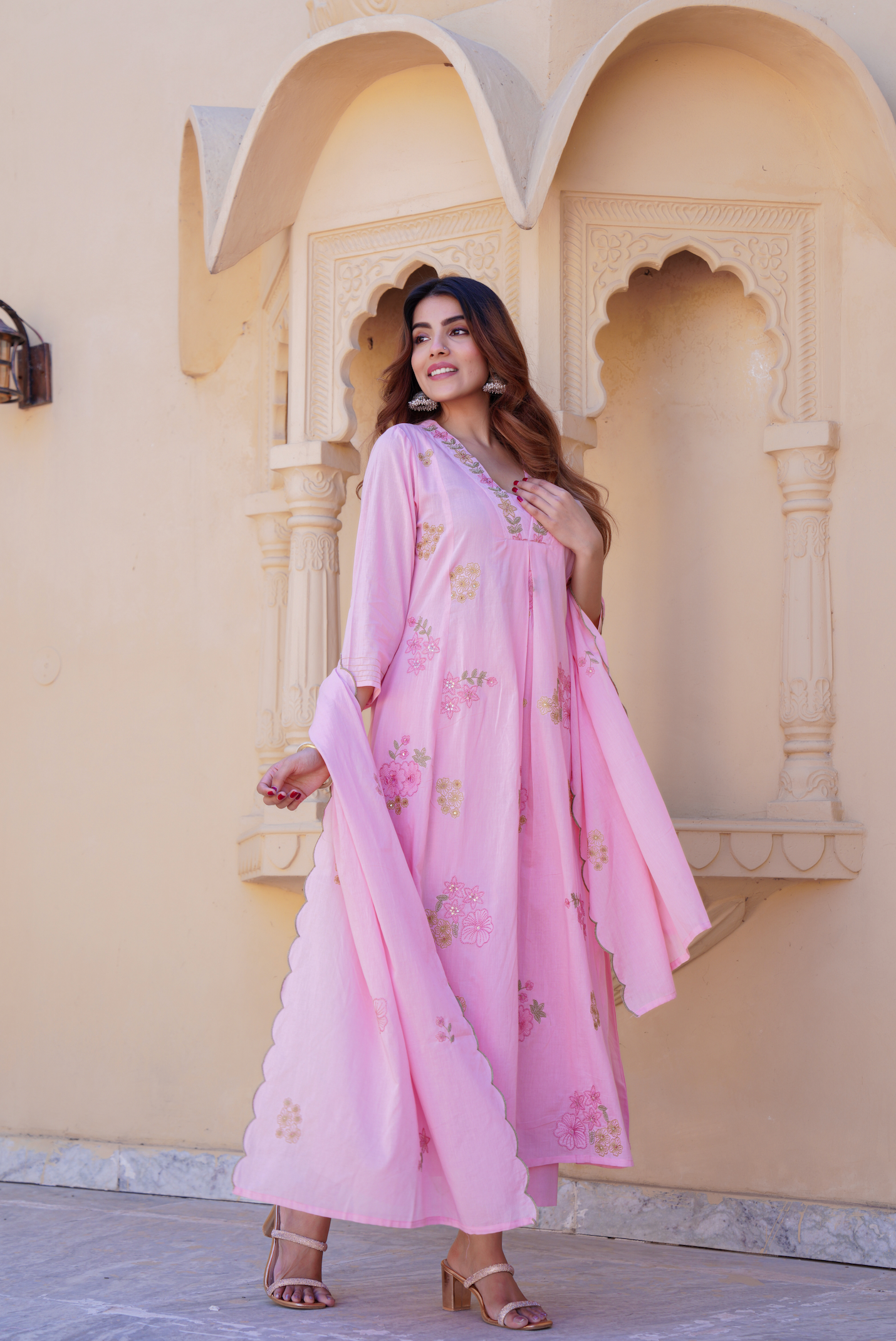 Petal Pink Cotton Suit Set