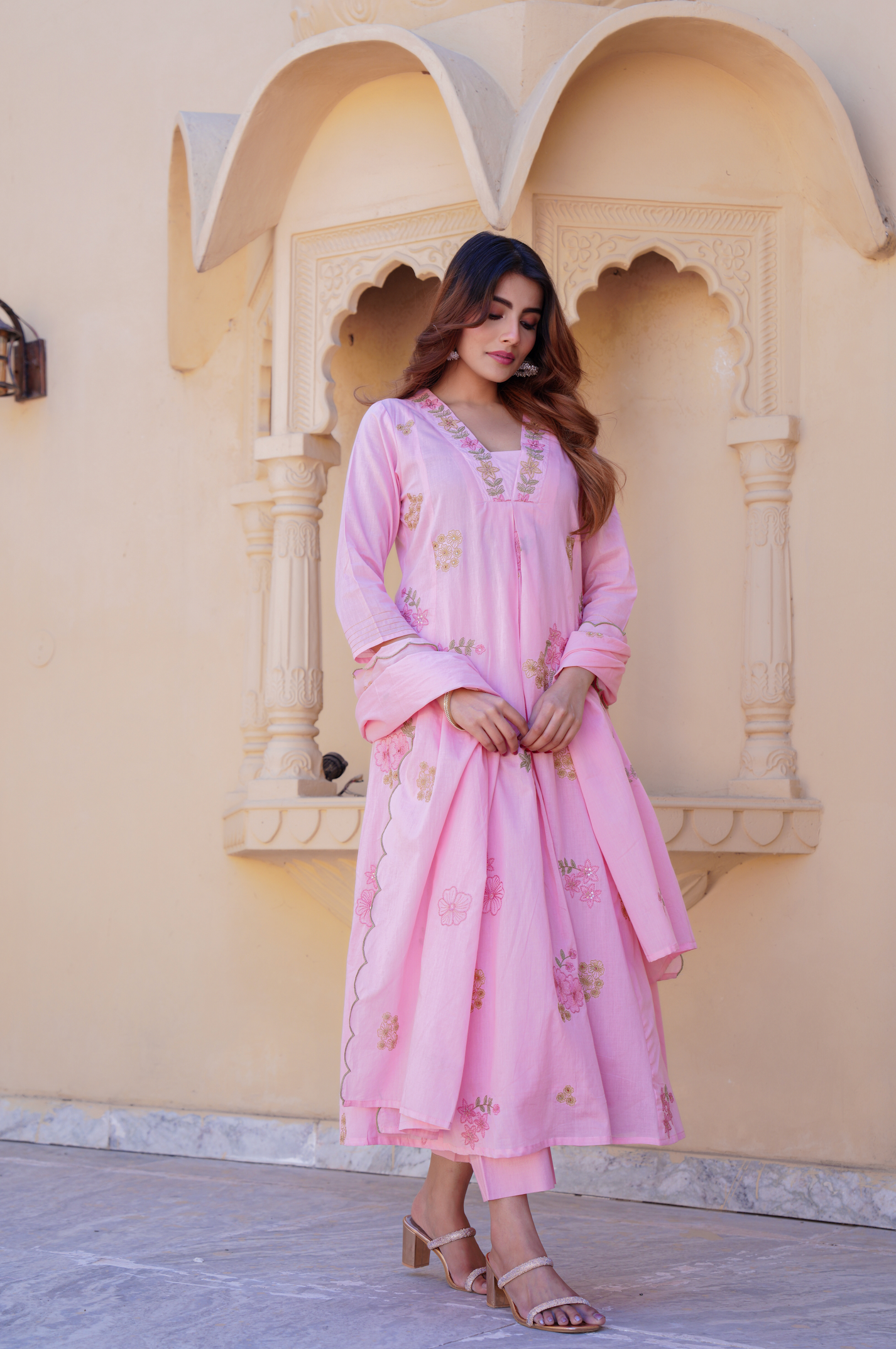 Petal Pink Cotton Suit Set