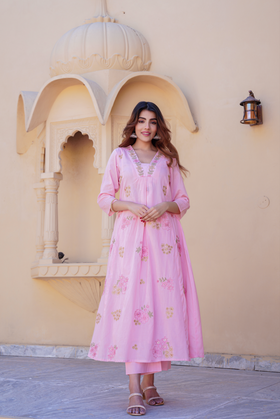 Petal Pink Cotton Suit Set
