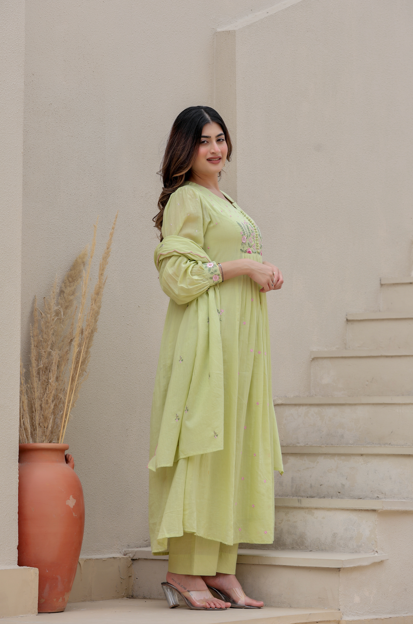 Pista Bloom Mulmul Suit Set