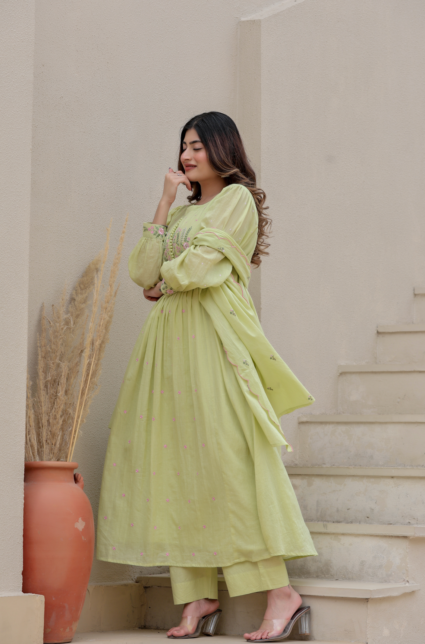 Pista Bloom Mulmul Suit Set