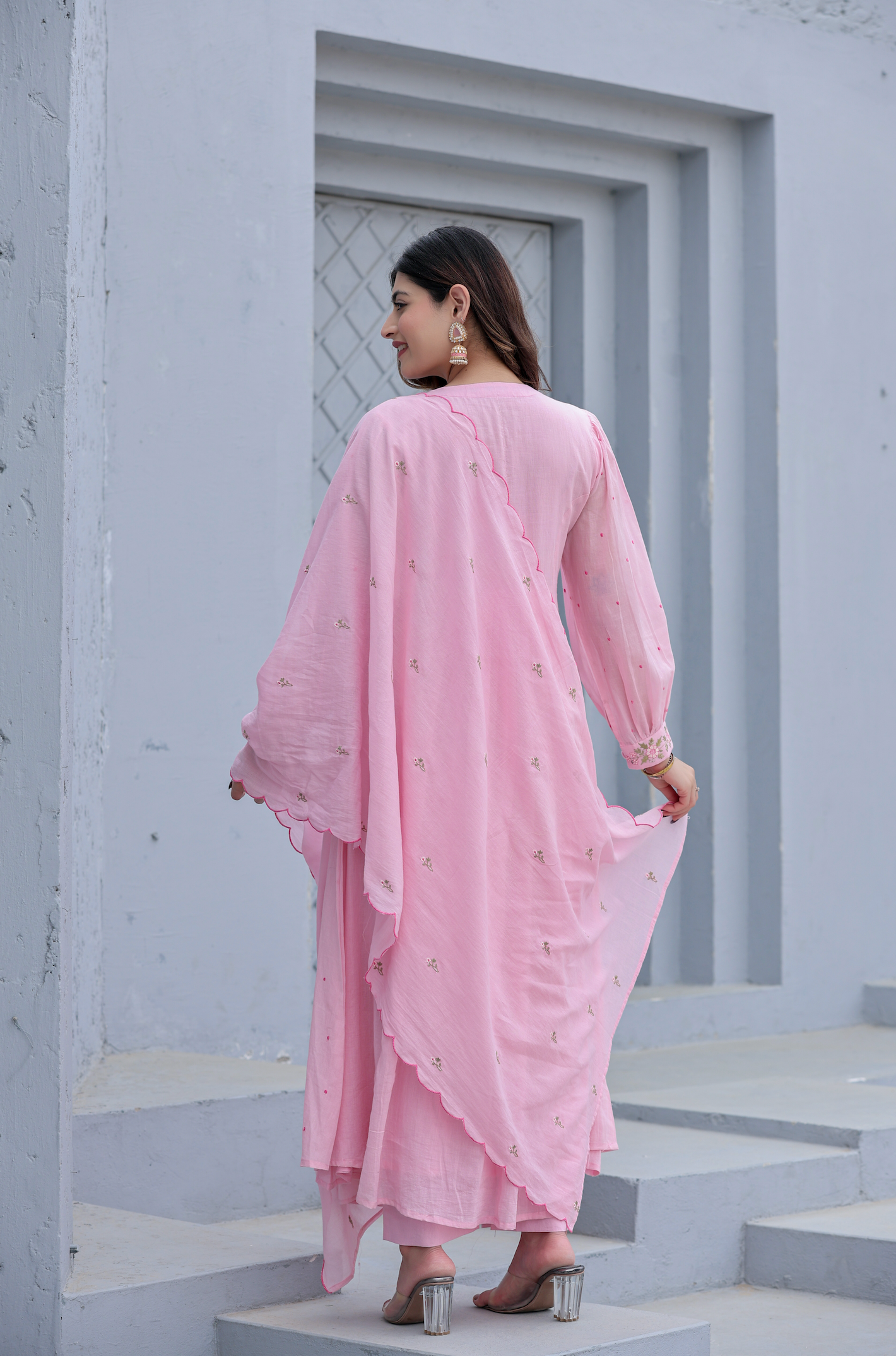 Blush haze Mulmul Suit Set