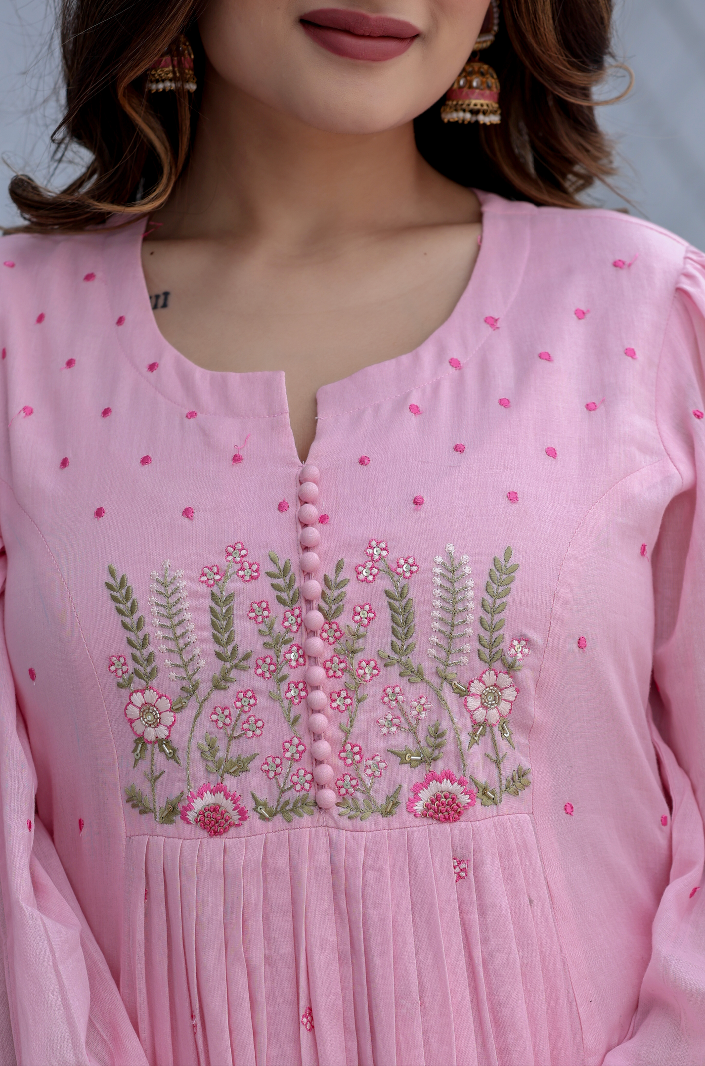 Blush haze Mulmul Suit Set