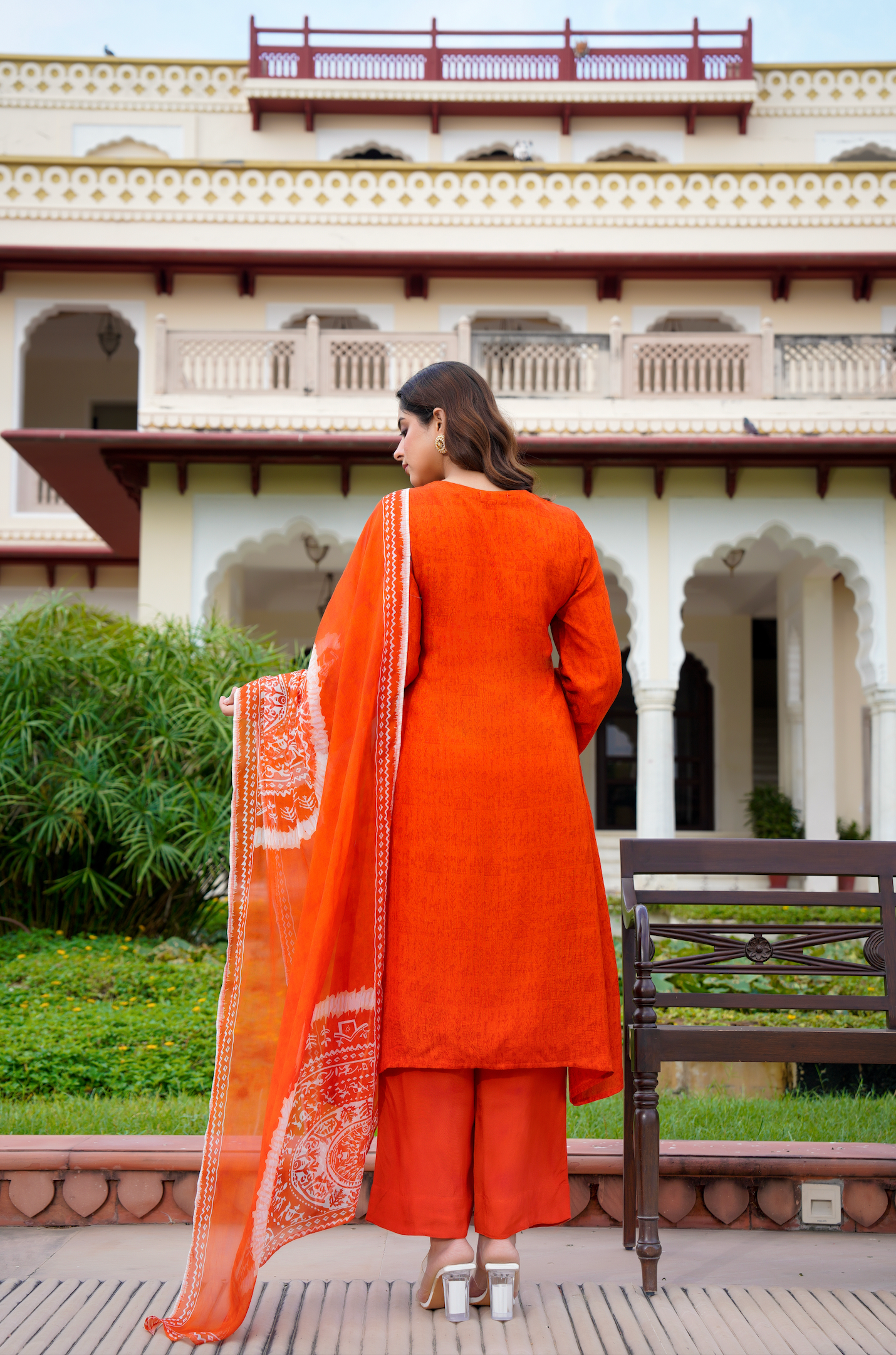 Rustic Bloom Russian Silk Printed Suit Set