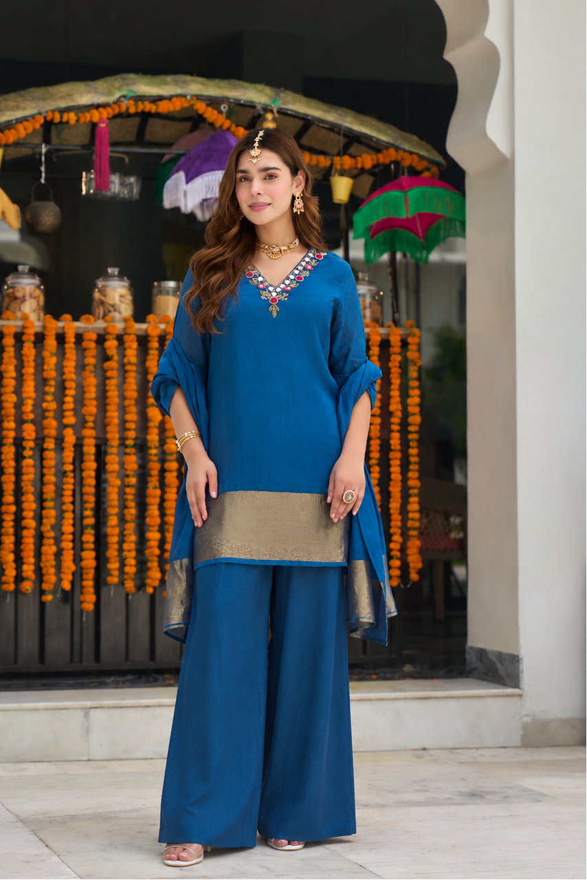 Ocean Blue Grace Kurta Set