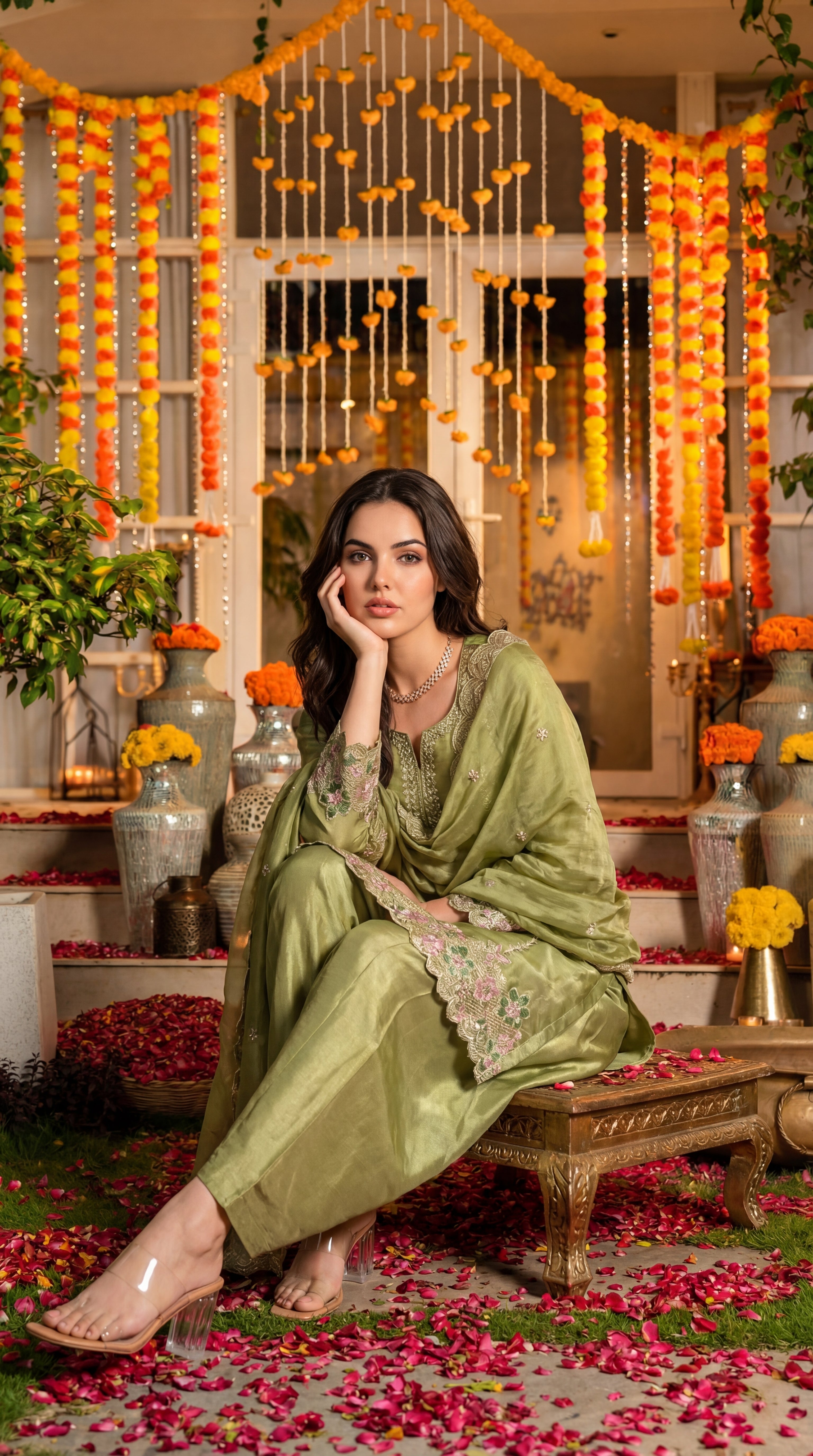 Sage Petal Royale Swiss Tissue Suit Set