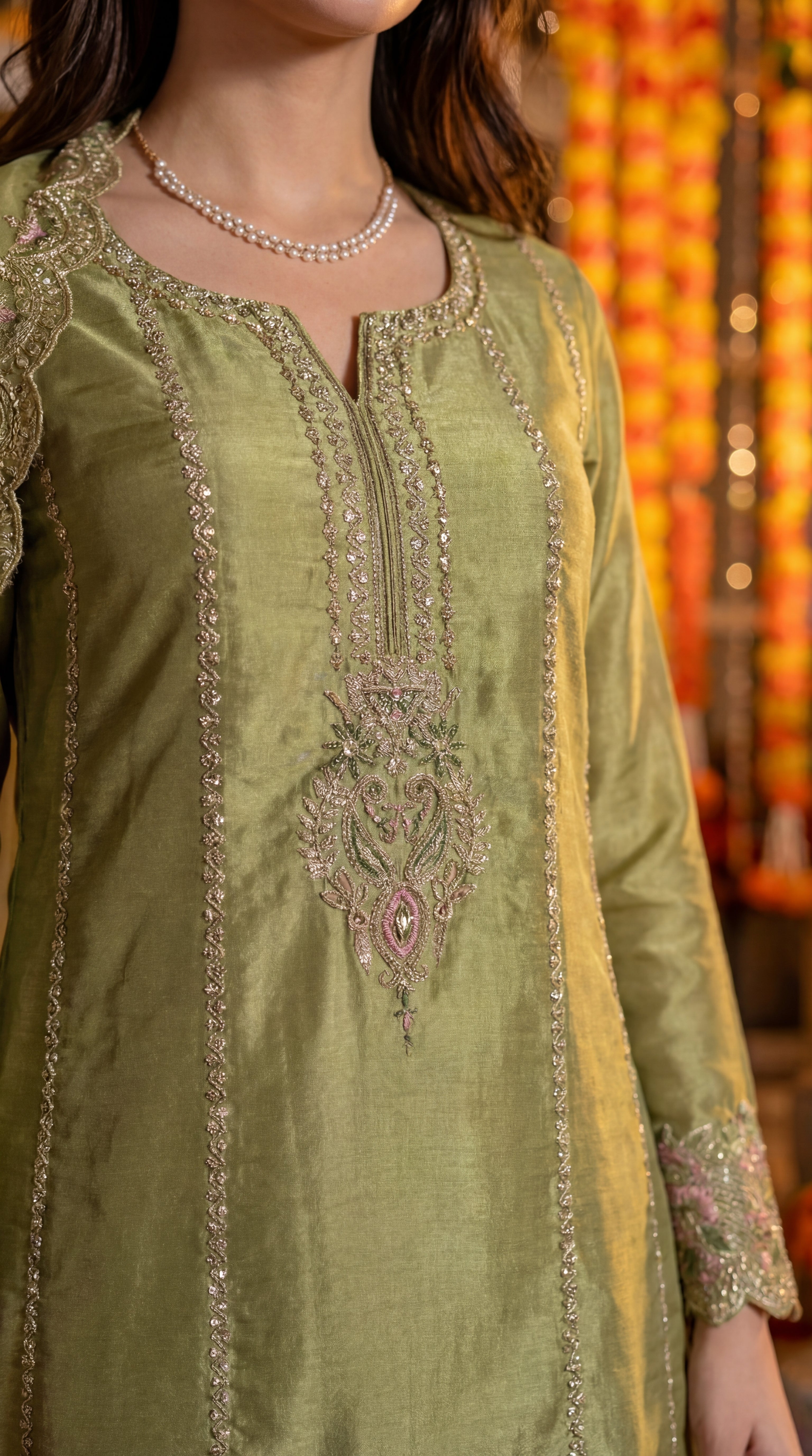 Sage Petal Royale Swiss Tissue Suit Set