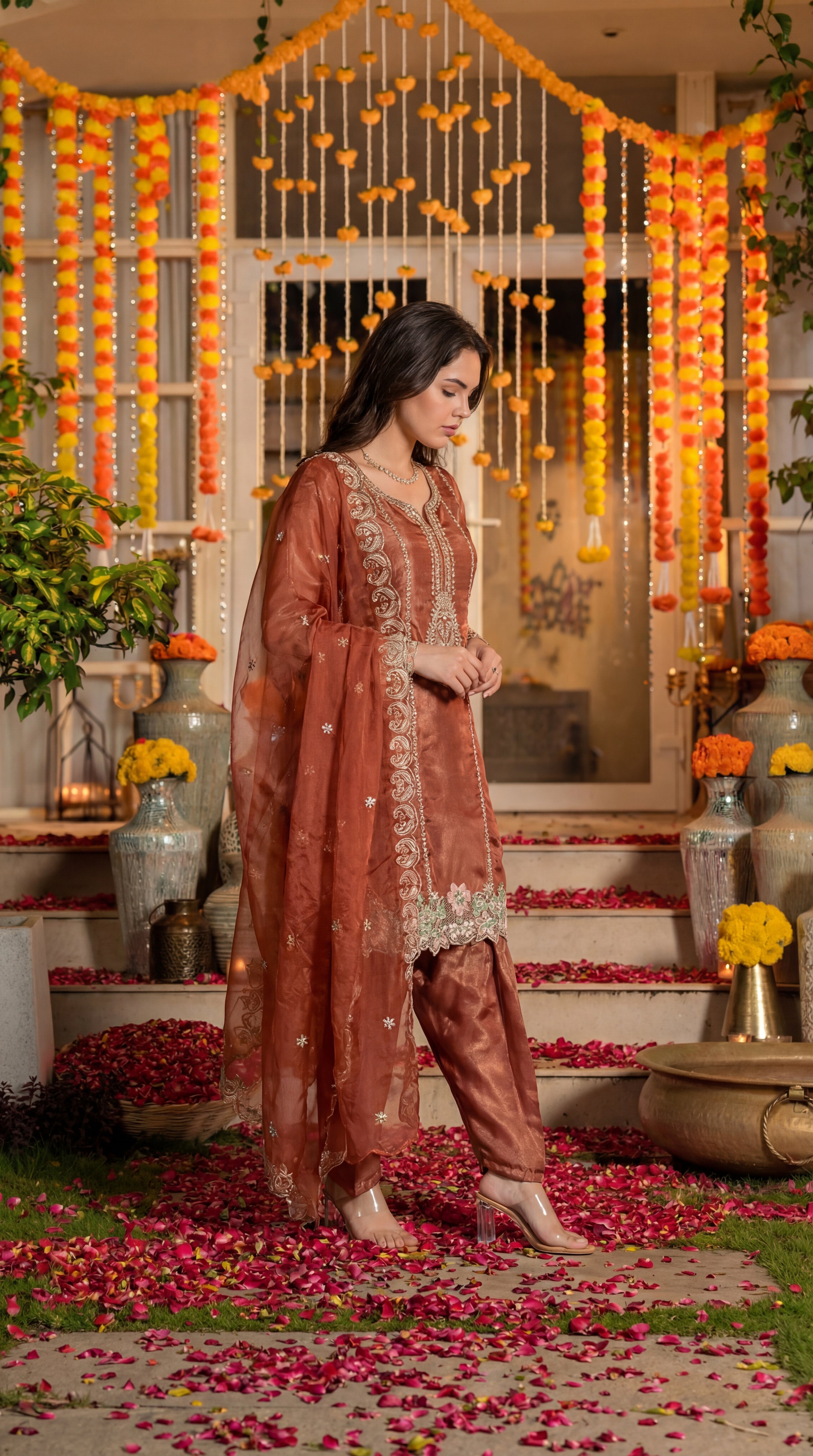 Amber Marigold Mist Swiss Tissue Suit Set